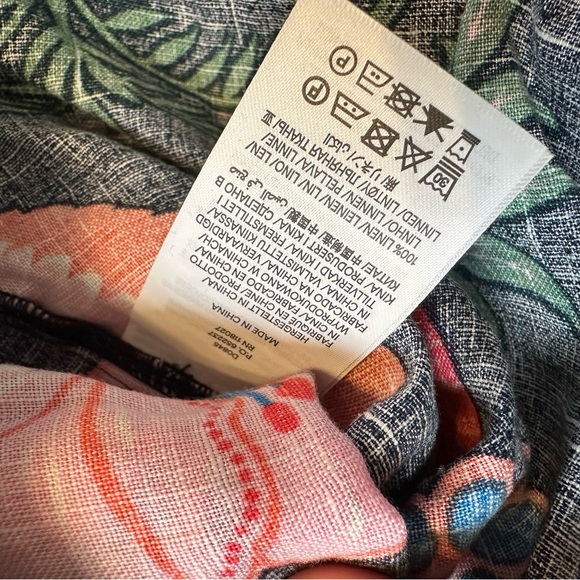 Boden 100% Linen Tropical Bird Print Dress XL 16-18 NWT - Picture 3 of 9